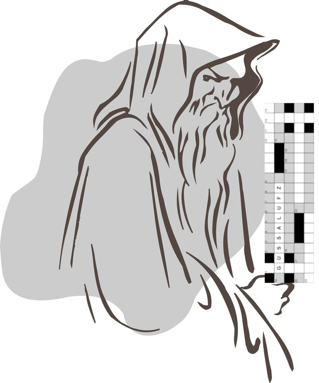 Picture of Gussalufz (a wizard bearing a crossword).